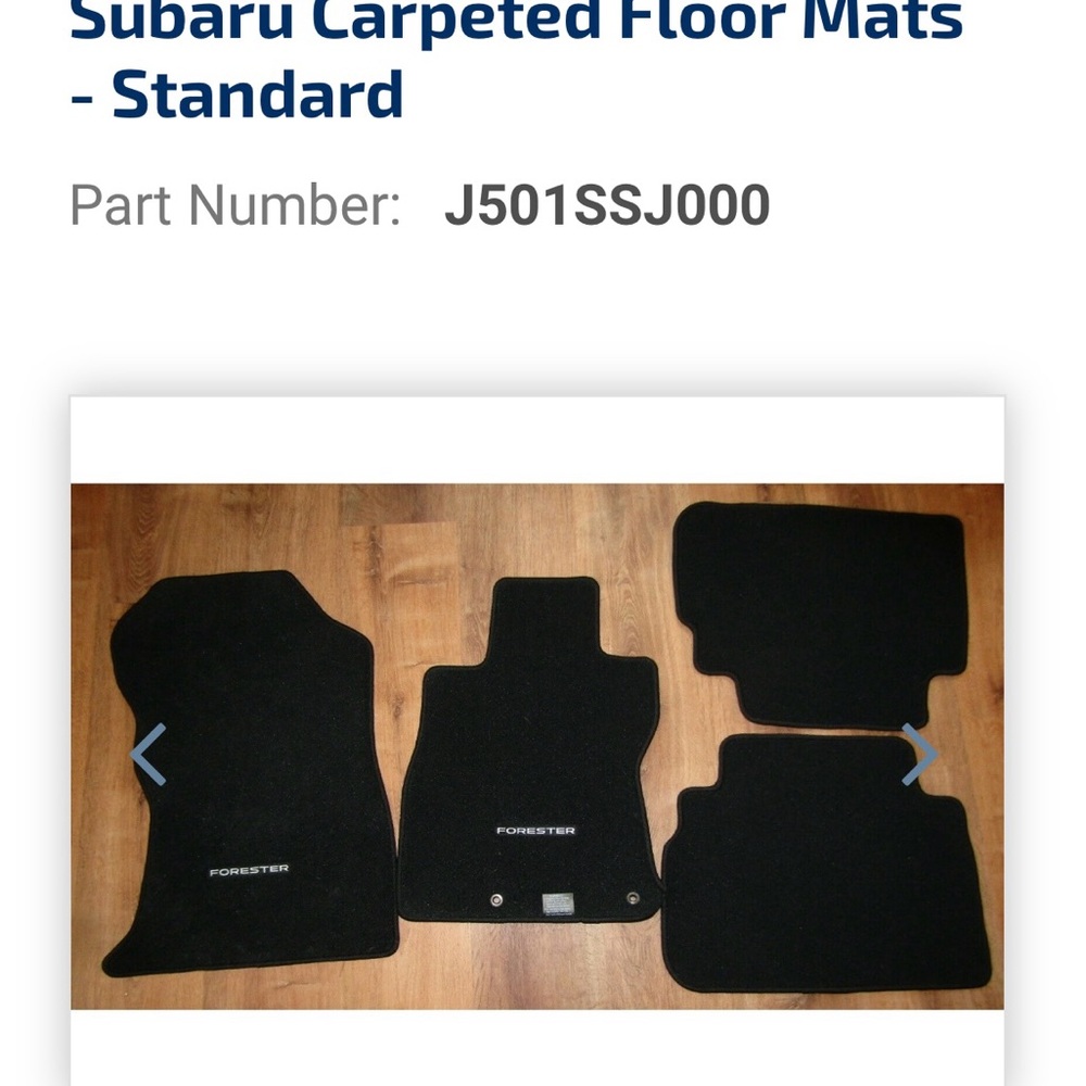 PRICE DROPGenuine Subaru Forester Carpeted Floor Mats-NWT in unopened package